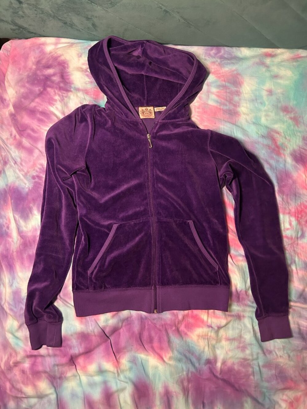 Original Juicy Couture Y2K Velvet Tracksuit Jacket, Royal Purple, size Medium
